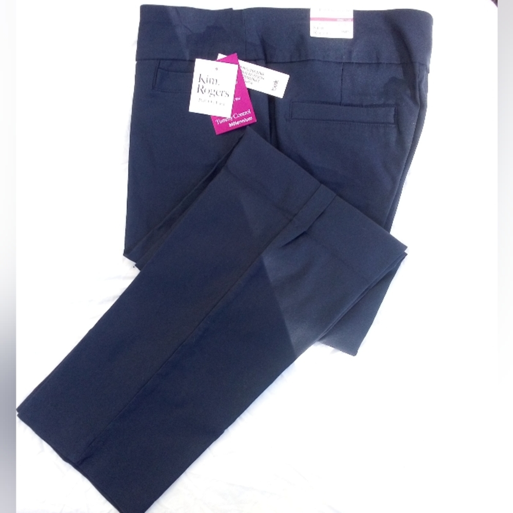 Kim Rogers navy blue capris pants pull on size 10p NWT